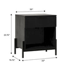 Modern Fluted-Drawer Nightstand