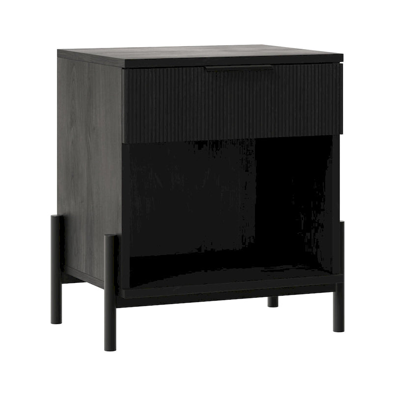Modern Fluted-Drawer Nightstand