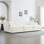6-Seater U-Shape Sectional Sofa with 3 Ottomans and Pillows