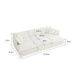 6-Seater U-Shape Sectional Sofa with 3 Ottomans and Pillows