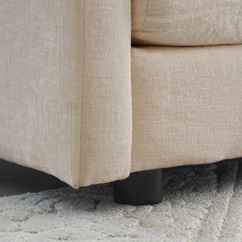 6-Seater U-Shape Sectional Sofa with 3 Ottomans and Pillows