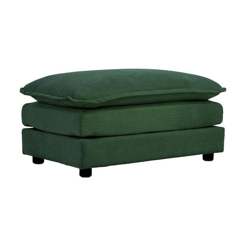 6-Seater U-Shape Sectional Sofa with 3 Ottomans and Pillows