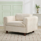 45.5 Woven Velvet Fabric Accent Chair with High-Density Cushion