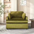 37 Accent Chair with Plastic Legs and Decorative Pillows