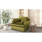 37 Accent Chair with Plastic Legs and Decorative Pillows