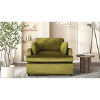 37 Accent Chair with Plastic Legs and Decorative Pillows