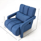 Navy Blue Modern 27.5 Accent Chair with Pillow