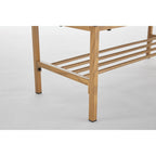 Linen Upholstered Storage Shoe Bench