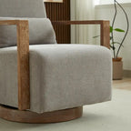 30.31 Linen Blend Upholstered 360 Swivel Accent Chair