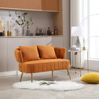 Modern Upholstered Armsofa Tufted Sofa with Metal Frame