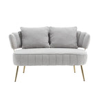 Modern Upholstered Armsofa Tufted Sofa with Metal Frame