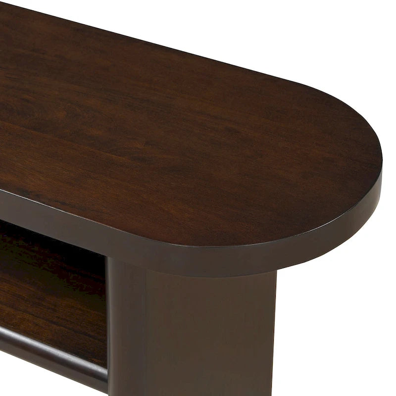 Elegant Minimalist Console Table with Rounded Edges and Sturdy Shelf Design for Entryway, Living Room