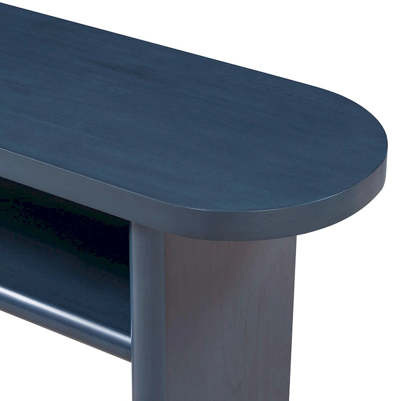 Elegant Minimalist Console Table with Rounded Edges and Sturdy Shelf Design for Entryway, Living Room