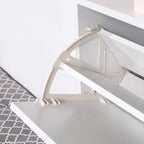 Slim Shoe Cabinet, Trendy Shoe Storage Cabinet with 3 Large Fold-Out Drawers & a Spacious Top Surface for Small Items, White