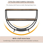 Rustic Demilune Shape Textured Metal Distressed Wood Console Table