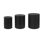 Set of 3 Rustic Wooden Coffee Tables with Distinctive Tree Ring Patterns - Perfect for Living Room
