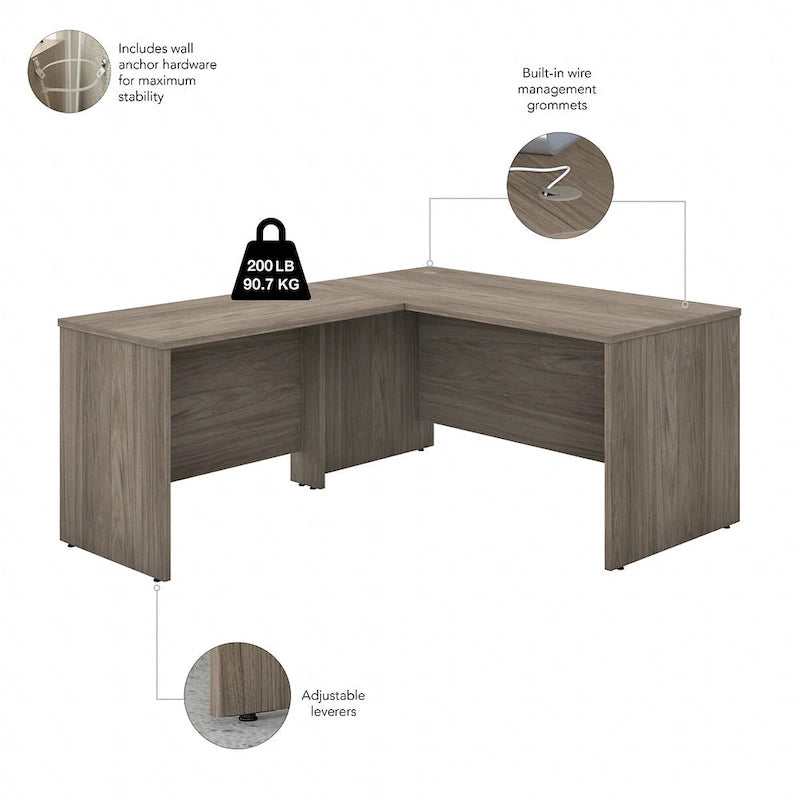 Studio C 60W L Shaped Desk with 42W Return by Bush Business Furniture