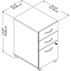 Bush Business Furniture Studio C 3 Drawer Storage File Cabinet