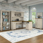 Fairview 60W L Shaped Desk with Drawers and Storage by Bush Furniture