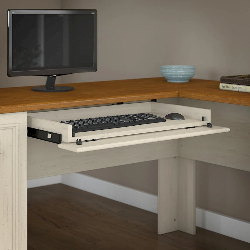 Fairview 60W L Shaped Desk with Drawers and Storage by Bush Furniture