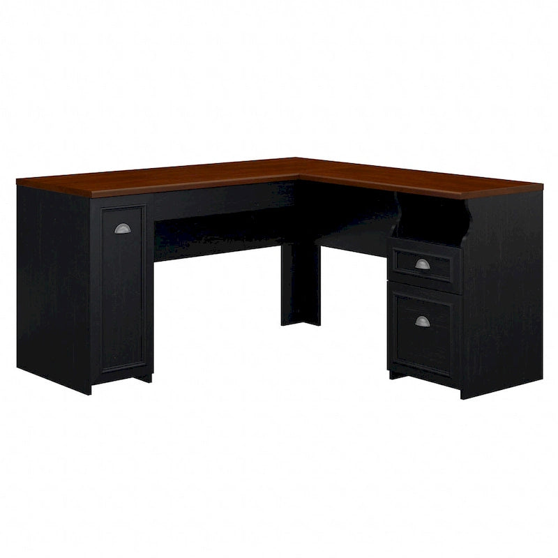 Fairview 60W L Shaped Desk with Drawers and Storage by Bush Furniture