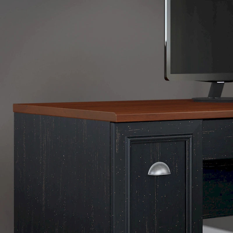 Fairview 60W L Shaped Desk with Drawers and Storage by Bush Furniture