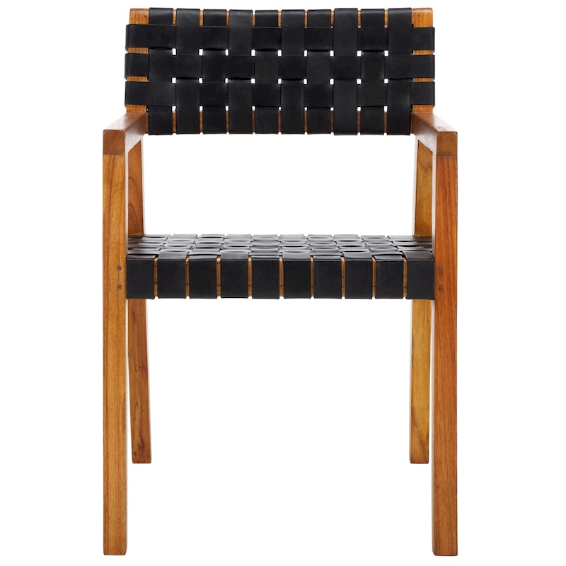 Gerda Woven Leather Dining Room Chair - 22.1 W x 20.9 L x 31.9 H - 22Wx21Dx32H