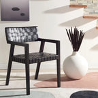 Gerda Woven Leather Dining Room Chair - 22.1 W x 20.9 L x 31.9 H - 22Wx21Dx32H