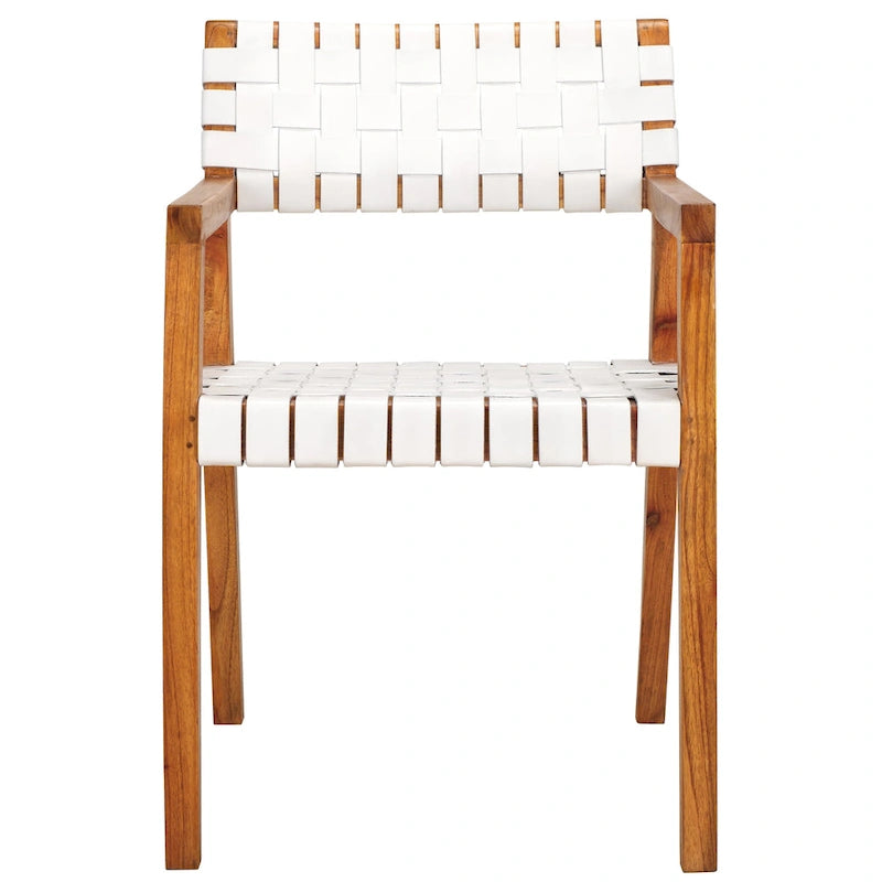 Gerda Woven Leather Dining Room Chair - 22.1 W x 20.9 L x 31.9 H - 22Wx21Dx32H