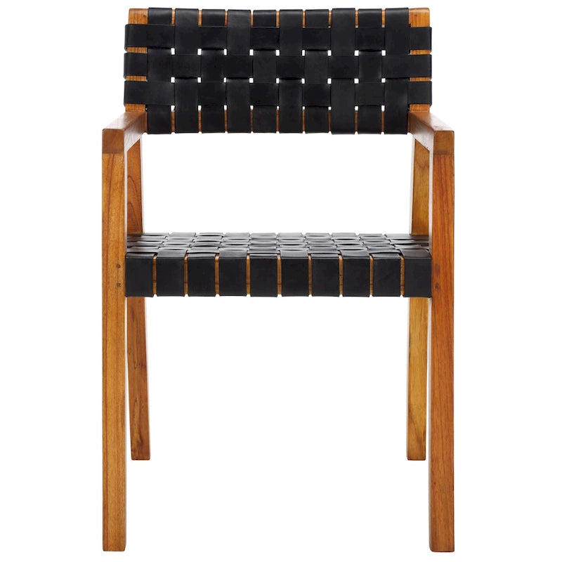 Gerda Woven Leather Dining Room Chair - 22.1 W x 20.9 L x 31.9 H - 22Wx21Dx32H