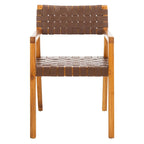 Gerda Woven Leather Dining Room Chair - 22.1 W x 20.9 L x 31.9 H - 22Wx21Dx32H