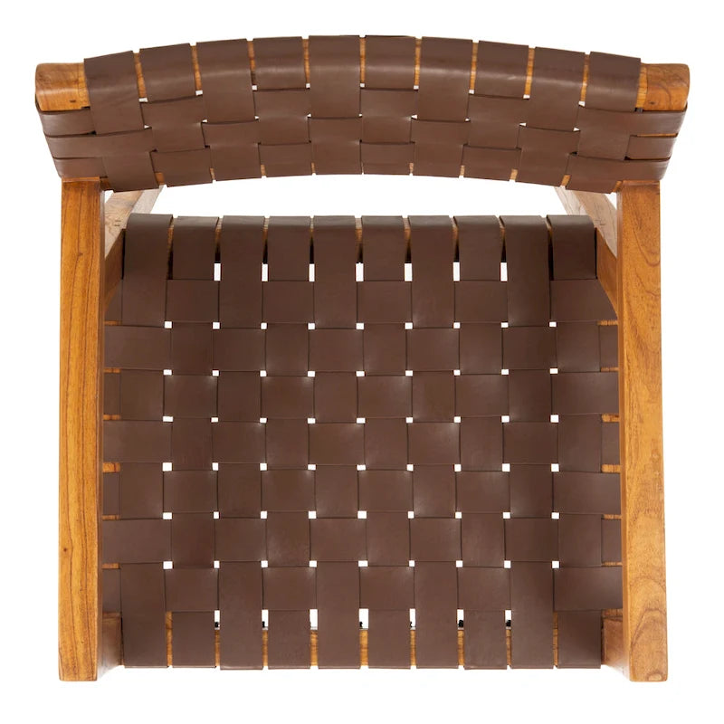 Gerda Woven Leather Dining Room Chair - 22.1 W x 20.9 L x 31.9 H - 22Wx21Dx32H