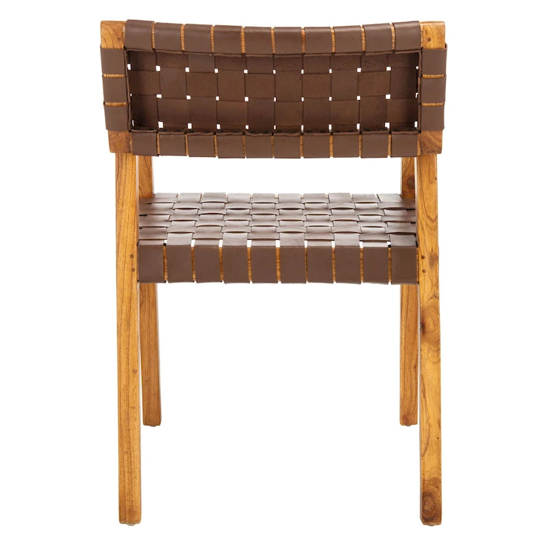 Gerda Woven Leather Dining Room Chair - 22.1 W x 20.9 L x 31.9 H - 22Wx21Dx32H
