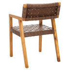 Gerda Woven Leather Dining Room Chair - 22.1 W x 20.9 L x 31.9 H - 22Wx21Dx32H
