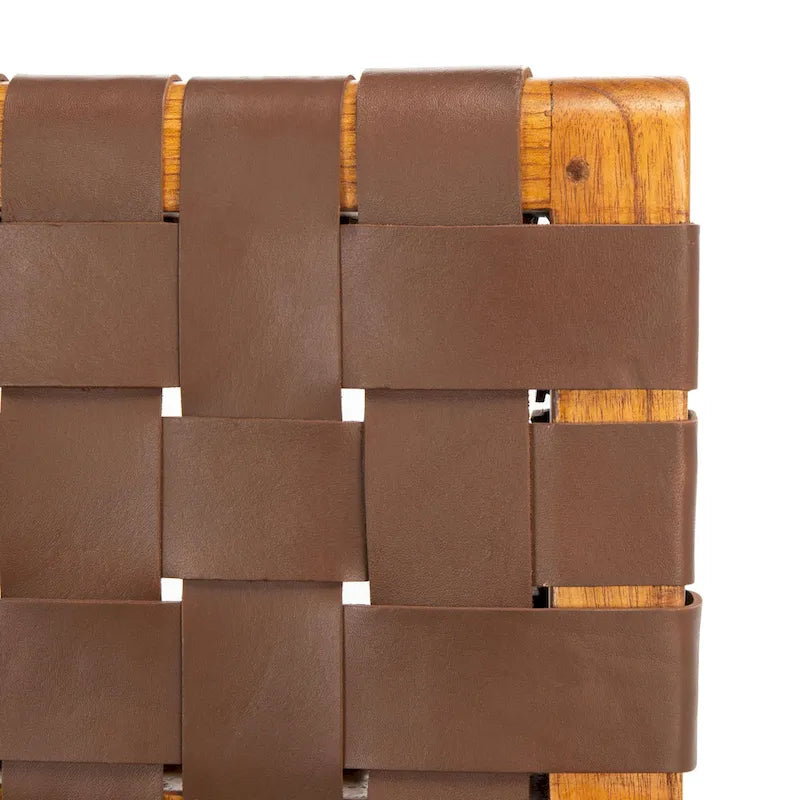 Gerda Woven Leather Dining Room Chair - 22.1 W x 20.9 L x 31.9 H - 22Wx21Dx32H