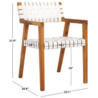 Gerda Woven Leather Dining Room Chair - 22.1 W x 20.9 L x 31.9 H - 22Wx21Dx32H