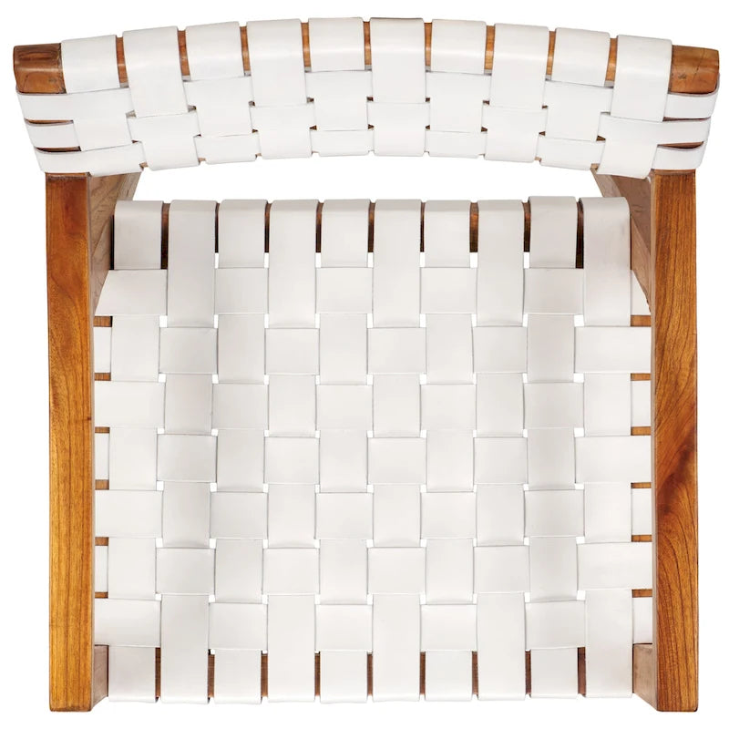 Gerda Woven Leather Dining Room Chair - 22.1 W x 20.9 L x 31.9 H - 22Wx21Dx32H