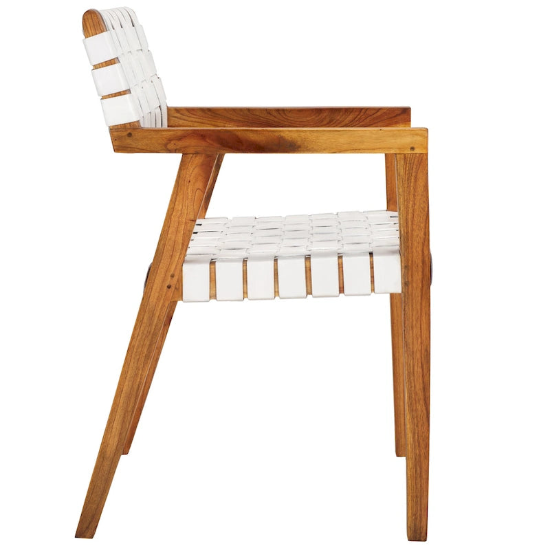 Gerda Woven Leather Dining Room Chair - 22.1 W x 20.9 L x 31.9 H - 22Wx21Dx32H