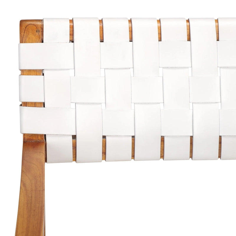 Gerda Woven Leather Dining Room Chair - 22.1 W x 20.9 L x 31.9 H - 22Wx21Dx32H