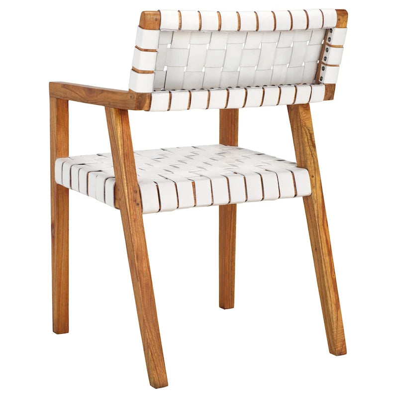 Gerda Woven Leather Dining Room Chair - 22.1 W x 20.9 L x 31.9 H - 22Wx21Dx32H