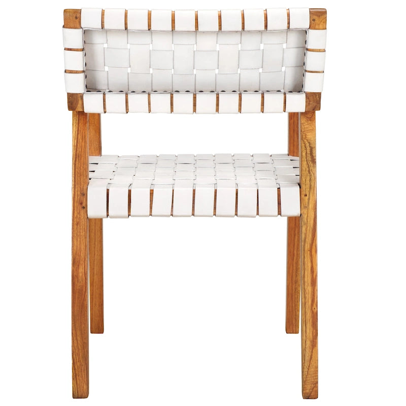 Gerda Woven Leather Dining Room Chair - 22.1 W x 20.9 L x 31.9 H - 22Wx21Dx32H
