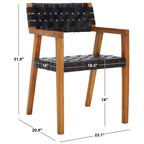 Gerda Woven Leather Dining Room Chair - 22.1 W x 20.9 L x 31.9 H - 22Wx21Dx32H