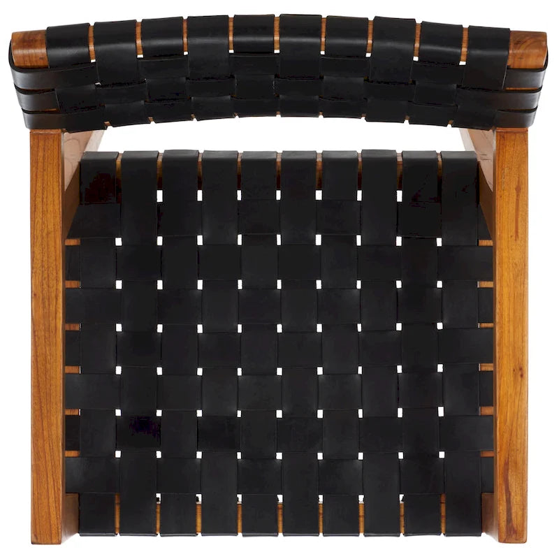 Gerda Woven Leather Dining Room Chair - 22.1 W x 20.9 L x 31.9 H - 22Wx21Dx32H