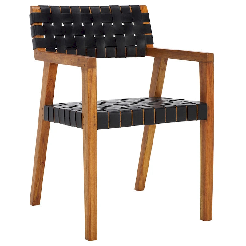 Gerda Woven Leather Dining Room Chair - 22.1 W x 20.9 L x 31.9 H - 22Wx21Dx32H