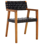 Gerda Woven Leather Dining Room Chair - 22.1 W x 20.9 L x 31.9 H - 22Wx21Dx32H