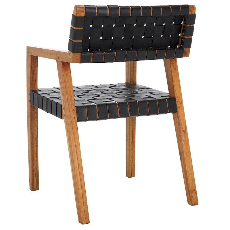 Gerda Woven Leather Dining Room Chair - 22.1 W x 20.9 L x 31.9 H - 22Wx21Dx32H
