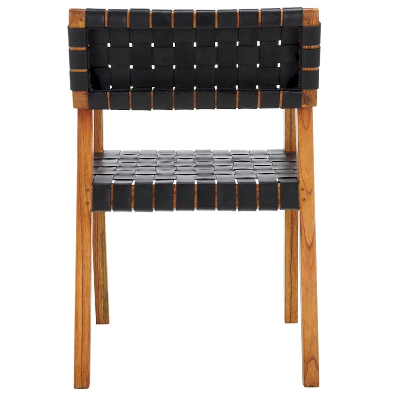 Gerda Woven Leather Dining Room Chair - 22.1 W x 20.9 L x 31.9 H - 22Wx21Dx32H