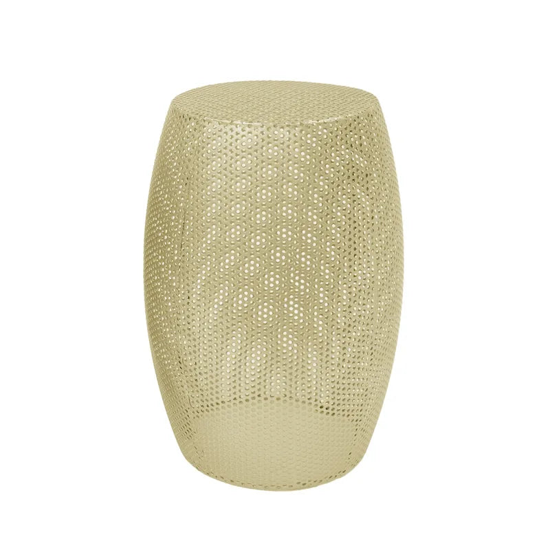 Round Metal Hollow 2 PCS Side Table Set - 16.5 L x 16.5 W x 20.75 H