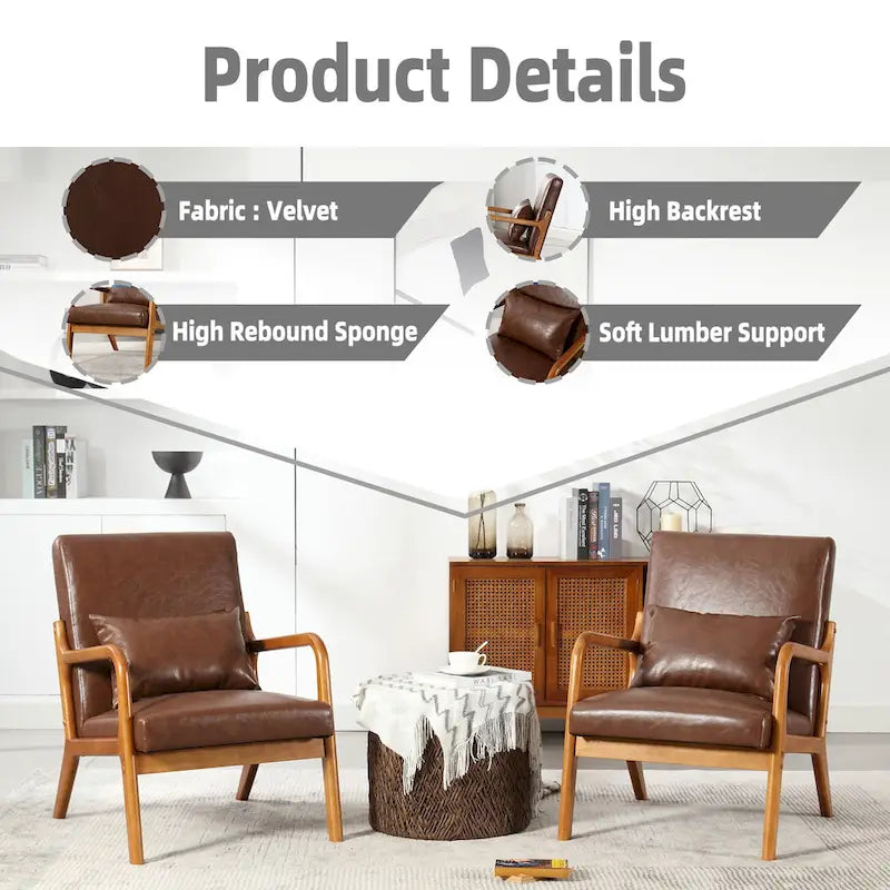GDFStudio - Olivia Velvet Upholstered Accent Chair with Solid Wood Frame and Comfortable Cushion
