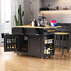 Frost 53inch Large Kitchen Island with Drop Leaf